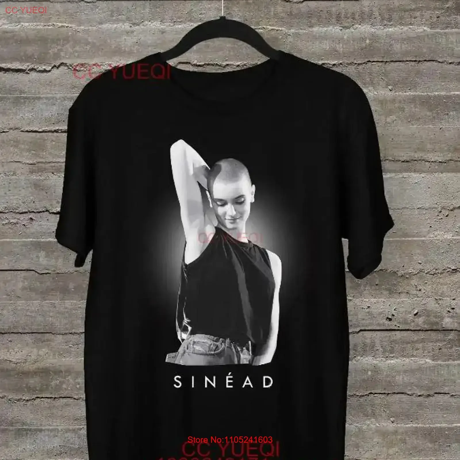 Sinead O Connor poster T shirt black Cotton short sleeve all sizes vintage Washed Top For Everyday Wear Breathable graphic
