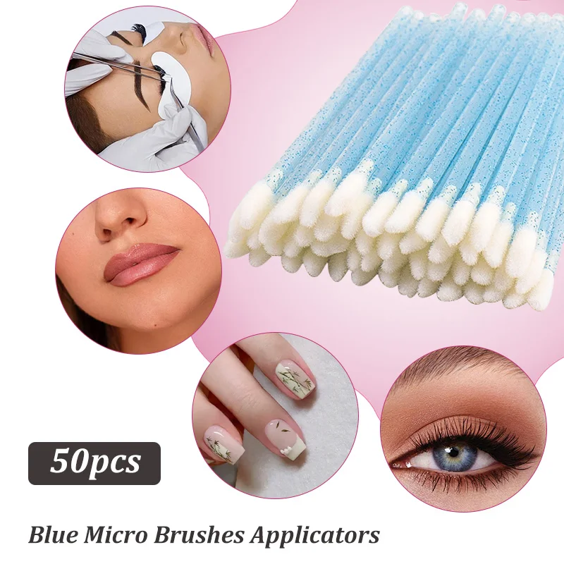 Brosse à lèvres jetable, bâton de cristal, pinceaux de maquillage, baguettes de rouge à lèvres, microbrosse, applicateur de brillant à lèvres, outils de maquillage propres, 50 pièces