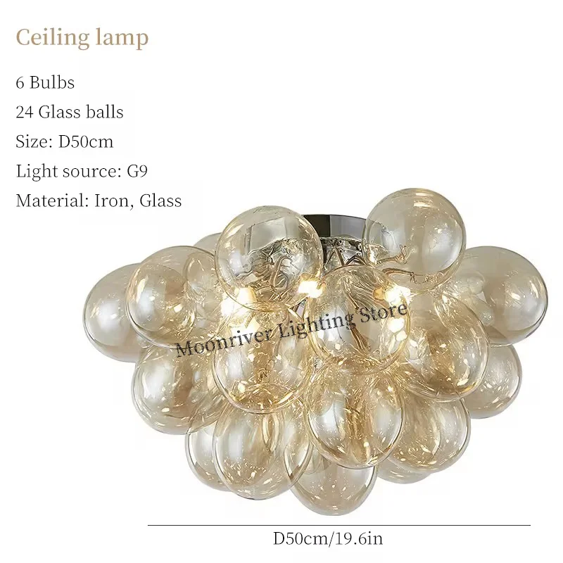 Moonriver Verlichting Moderne Glazen Bal Kroonluchter Creatieve Kleur Hangende Lampen Voor Plafond Woonkamer Hanglamp Kamer Decor