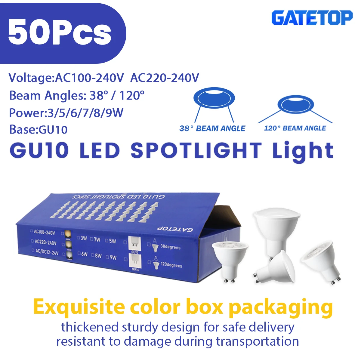50Pack GU10 Led Bul…