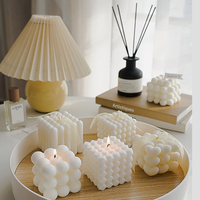 Rubik's Cube Scented Aromatic Candles Soy Wax Candles White English Pear & Freesia Aromatherapy Candle Wedding Home Decoration