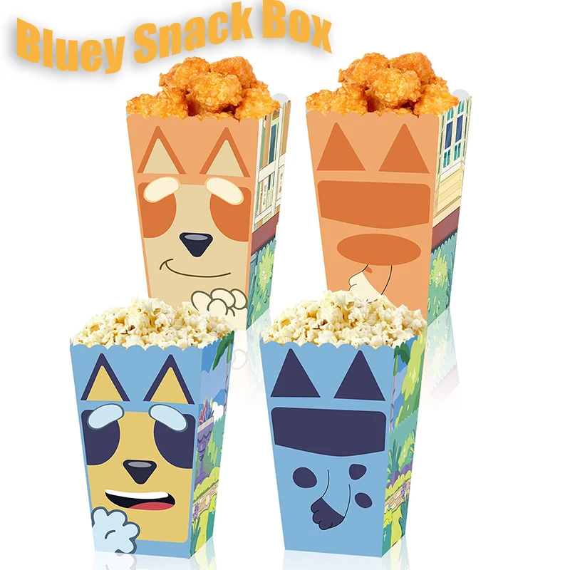 Moose cute Bluey Family Bluey Party Snacks Candy Chicken Rice Popcorn Box Food Carton Packaging Box 12pcs Cute Bingo Gift Box