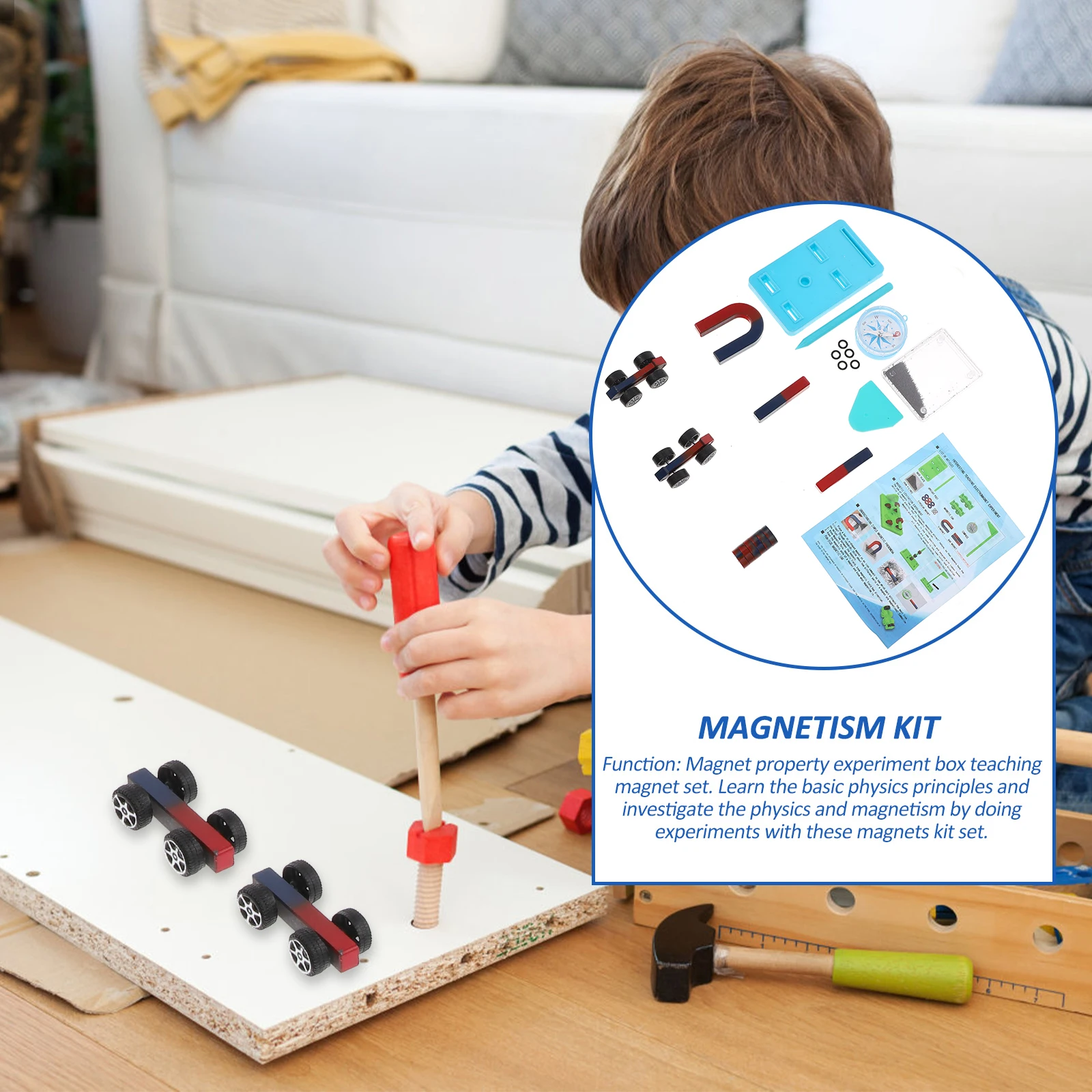 

1 set 1 Set Magnetic Experiment Kit Physics Science Lab Set For Home Teaching Projects Science Kits Magnetism Experiment Props