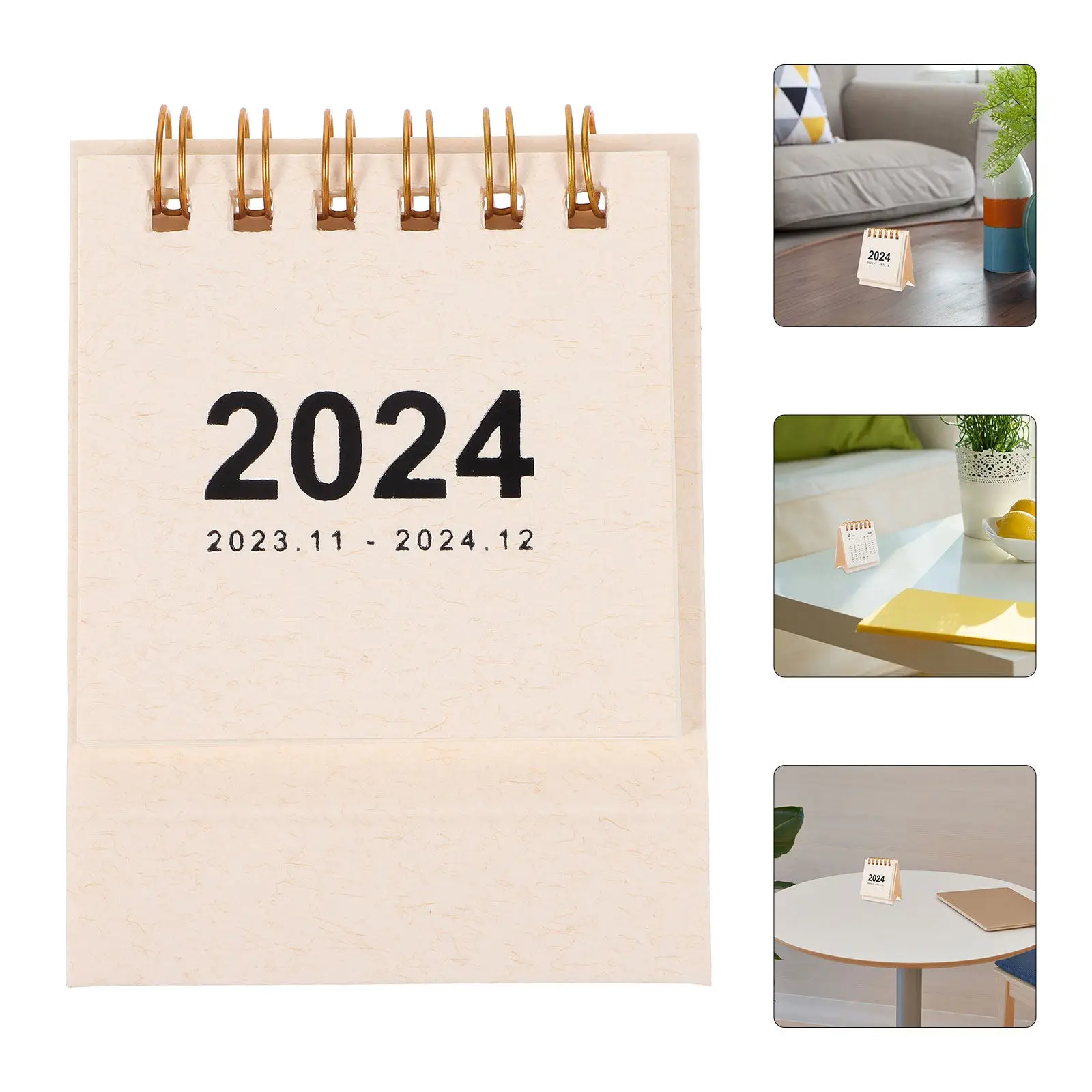 

Small Calendar for Desk Decorations Cute Standing Desktop Paper Office Simple