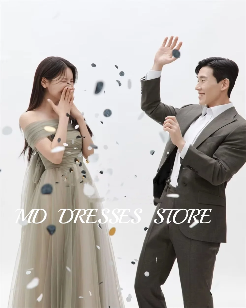 MD A-line Fairy Pink Wedding Dresses For Women Sleeveless Evening Dresses Korea Pleat Photoshoot Floor-Length Customized 2025