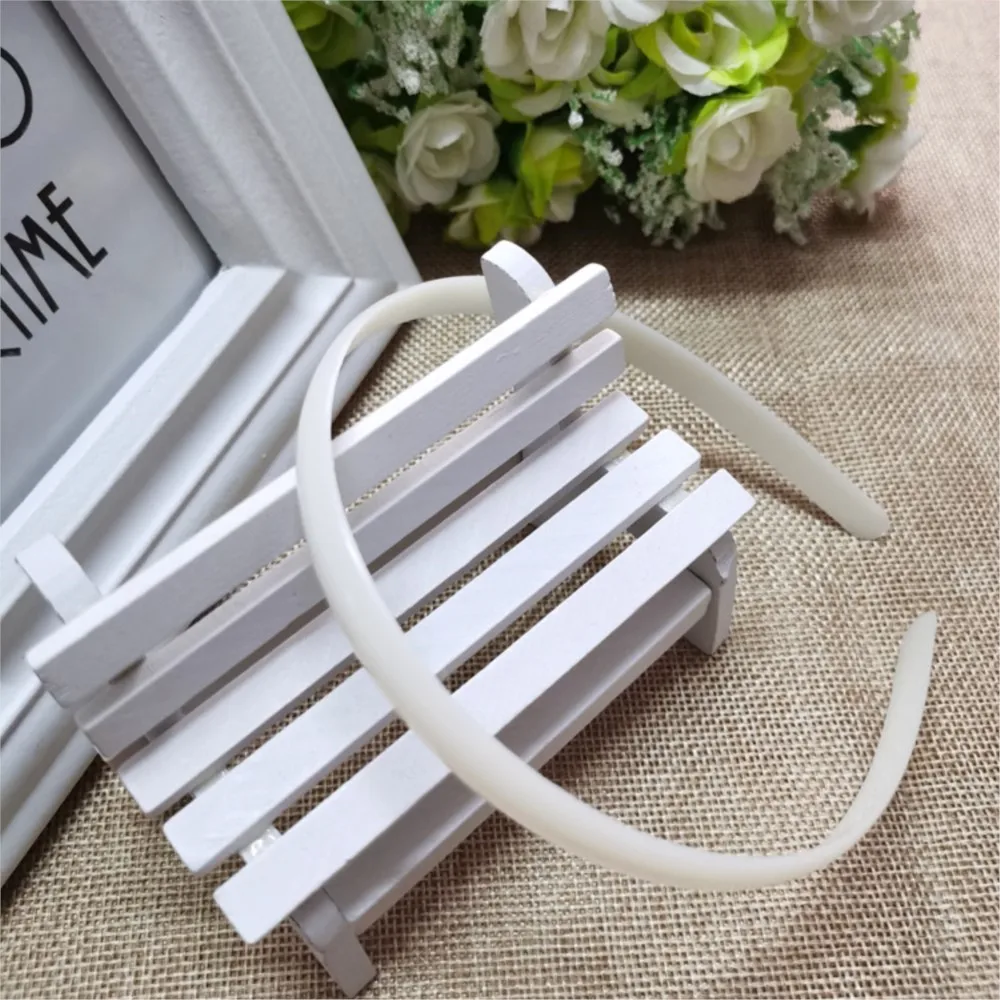 10Pcs No Teeth Headbands White Plastic Head Hoop Bezel Headband Base For DIY Girls Woman Hairwear Tool Accessories Wholesales