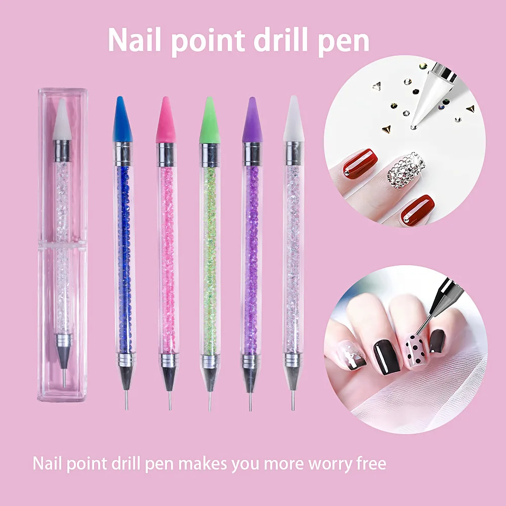 

Nail Art Point Drill Pen Point Drill Crayon Double Headed Adhesive Nail Art Crayon Diamond Removal Pen Point Color Nail Art Tool