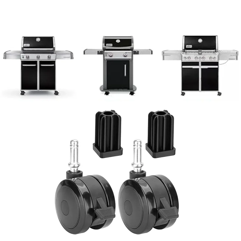 قفل العجلات إدراج 70360 (2 قطعة) لأجزاء الشواية ويبر جينيسيس 300-ل ويبر جينيسيس E310 E320 S330 ، عجلة الشواء #2