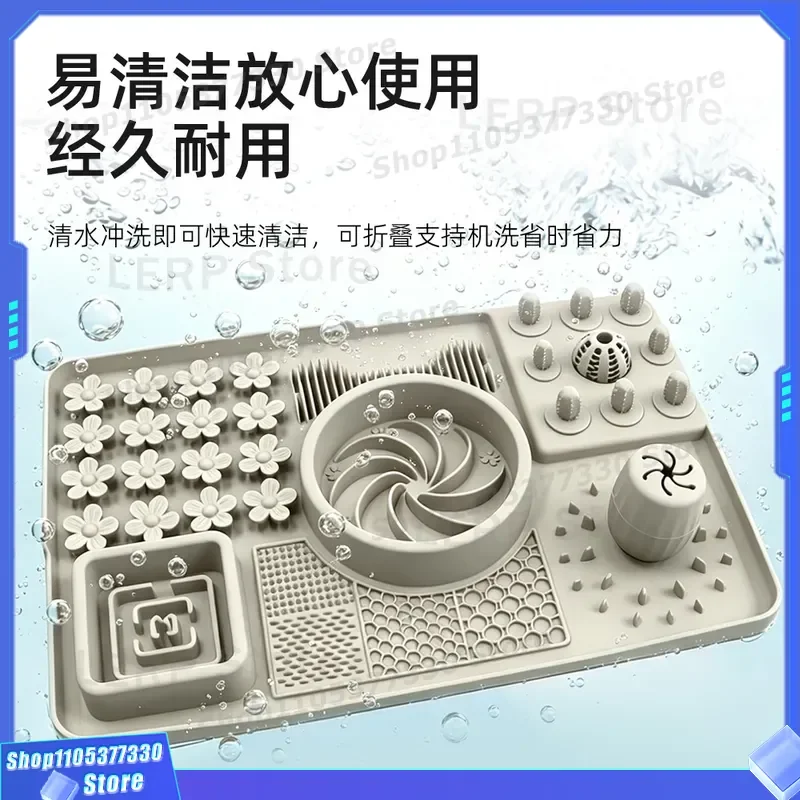 Large Silicone Dog Slow Feeder Bowl Non Slip Licking Mat For Big Dogs Anti Gulp Eating Plate Multi Functional Pet Food Dish