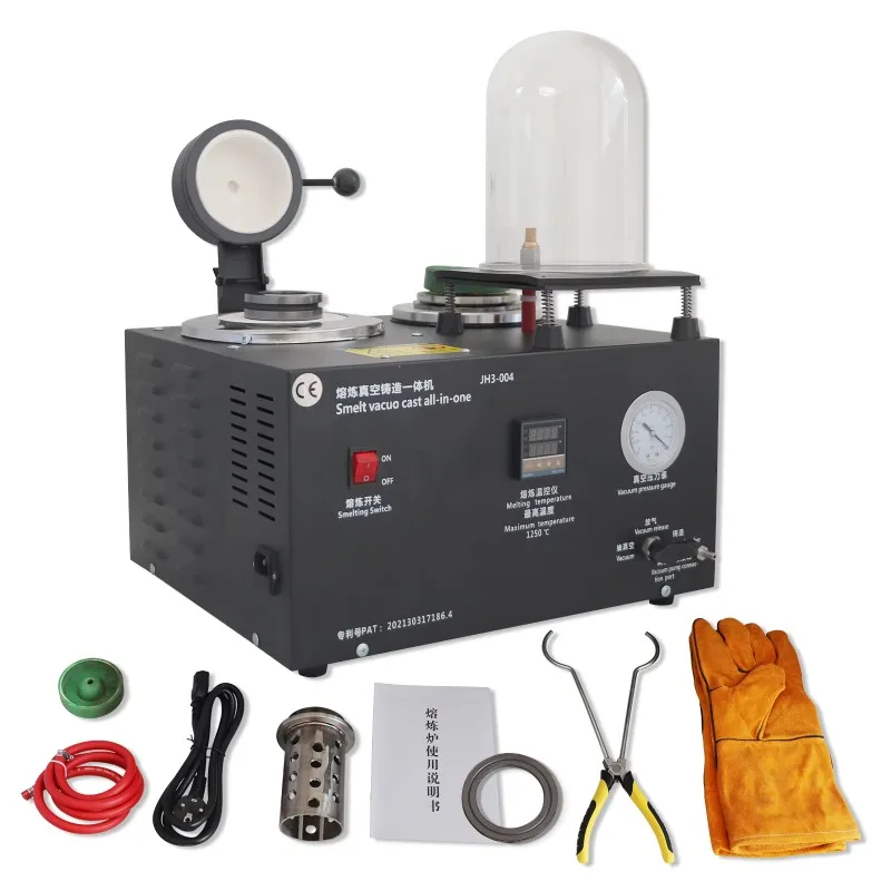 220V 1-3kg Three in One Jewelry Casting Machine Vacuum Melting Equipment Refined Precious Metal Jewelry Casting Tools 1800W
