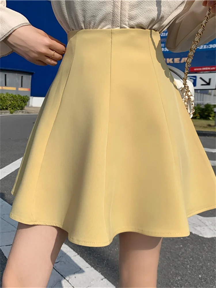 

Юбка с высокой талией плиссированная женская модная весна-осень-зима 2026 Новинка А-силуэтная юбка-солнце короткая пышная юбка