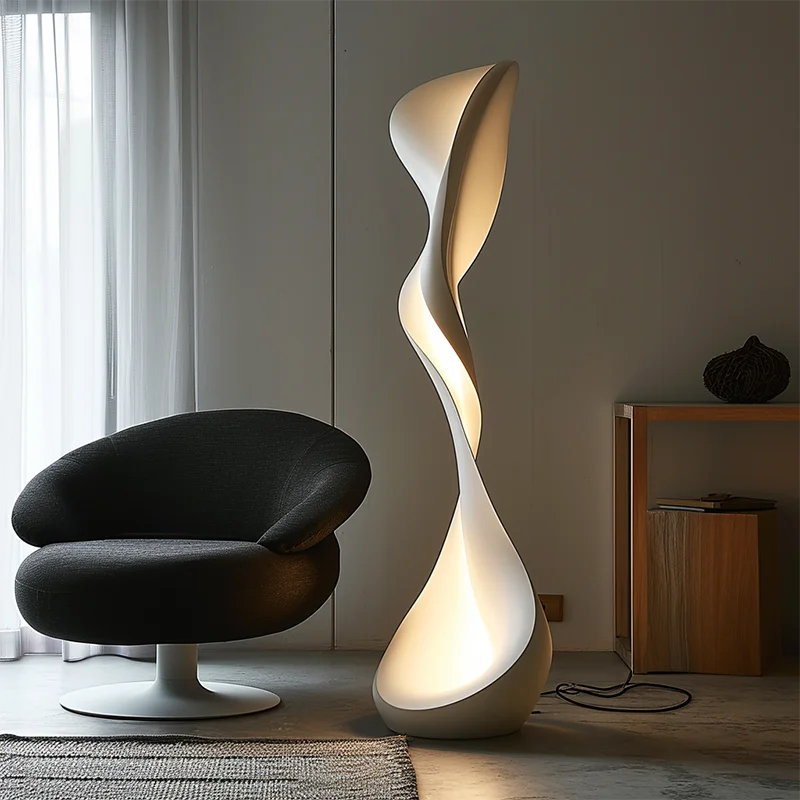 

American simplicity Unique design aesthetics Floor Lamps lustre Wave shape LED Ceiling living room bedroom Decoration