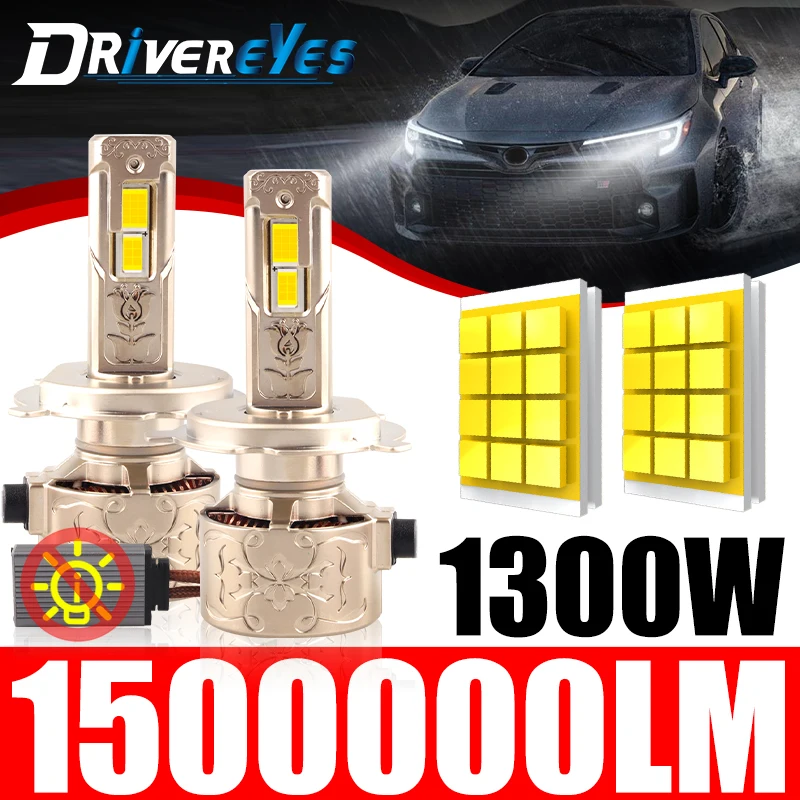 

1500000LM 1300W H4 H7 H11 LED Canbus K5C K6C H1 H8 9005 9006 HB3 HB4 9012 HIR2 Светодиодная фара с двумя лучами CSP CHIP Автоматическая противотуманная фара 12 В