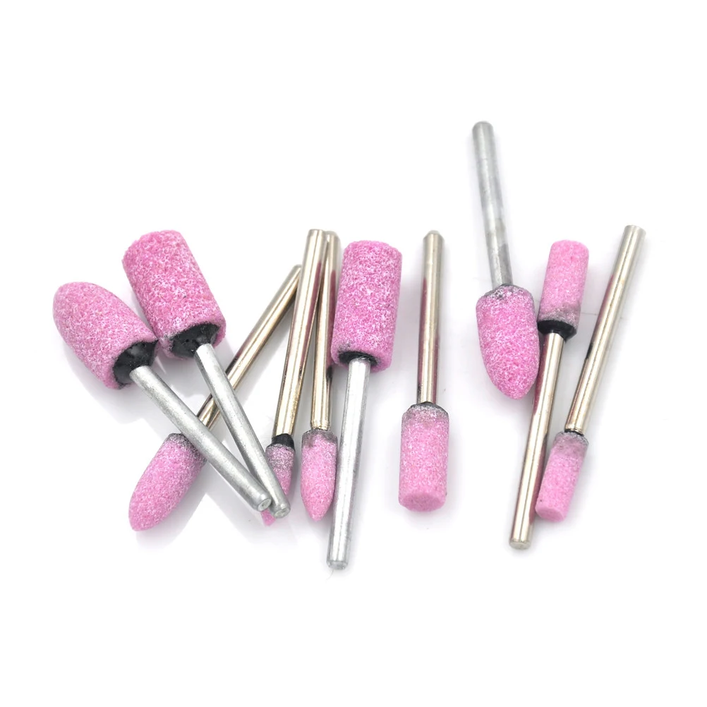 

10X Pink Abrasive Mounted Stone Rotary Tool Grinding Wheel