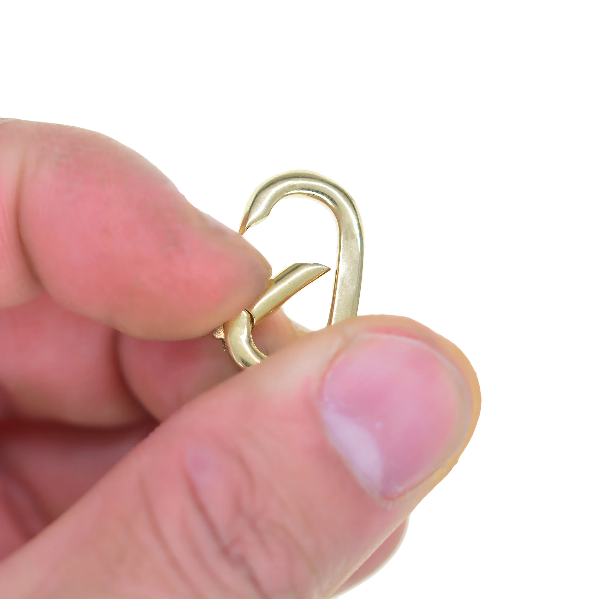 6pcs Fine Korea Handmade 23mm 0.9 inch Small Mini Fine Solid Brass Oval Snap Spring Hook Pearl Gems Clasp Jewelry DIY Accessory
