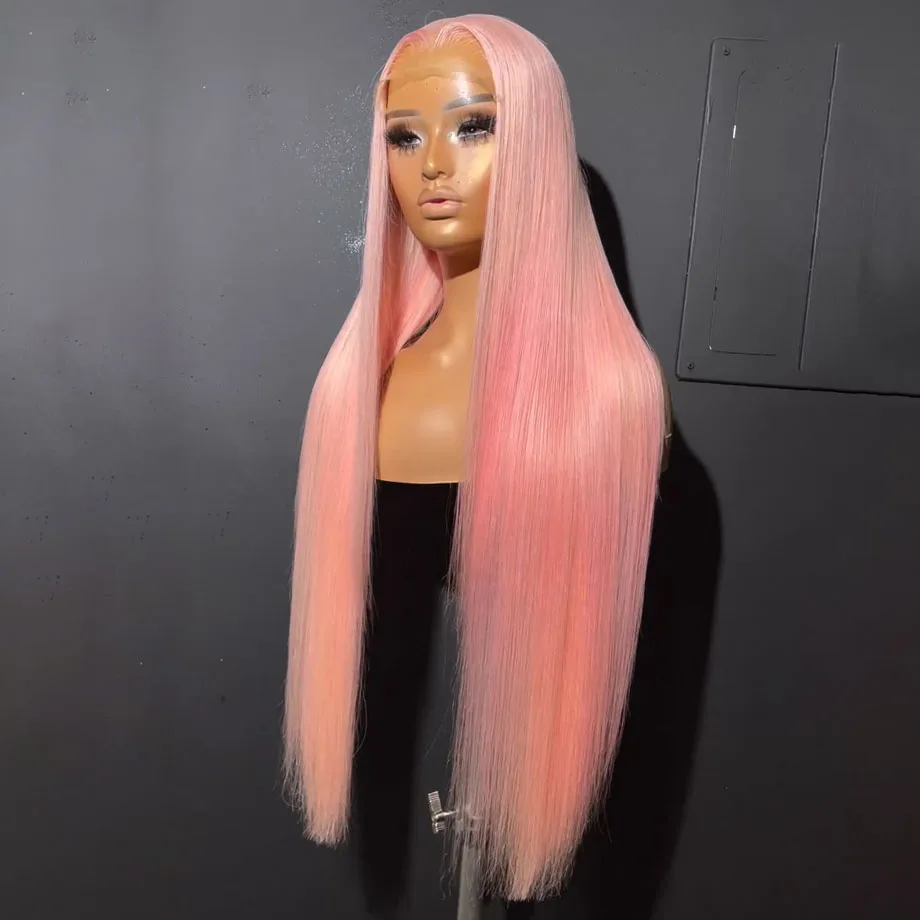 Pink Straight Hd Lace Wig 13x6 Human Hair 36 Inch 13x4 Lace Front Wig  Blonde 613 Colored Pink Wigs Human Hair For Women