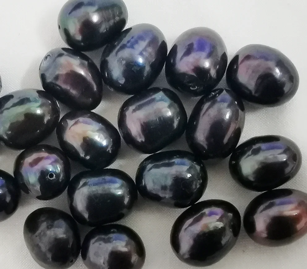 

Jewelry Wholesale Lots 20pcs Around 13x10mm Black Chocolate Drop Loose Pearl Full Drilled Gemstones Luxury Wedding Jewelry