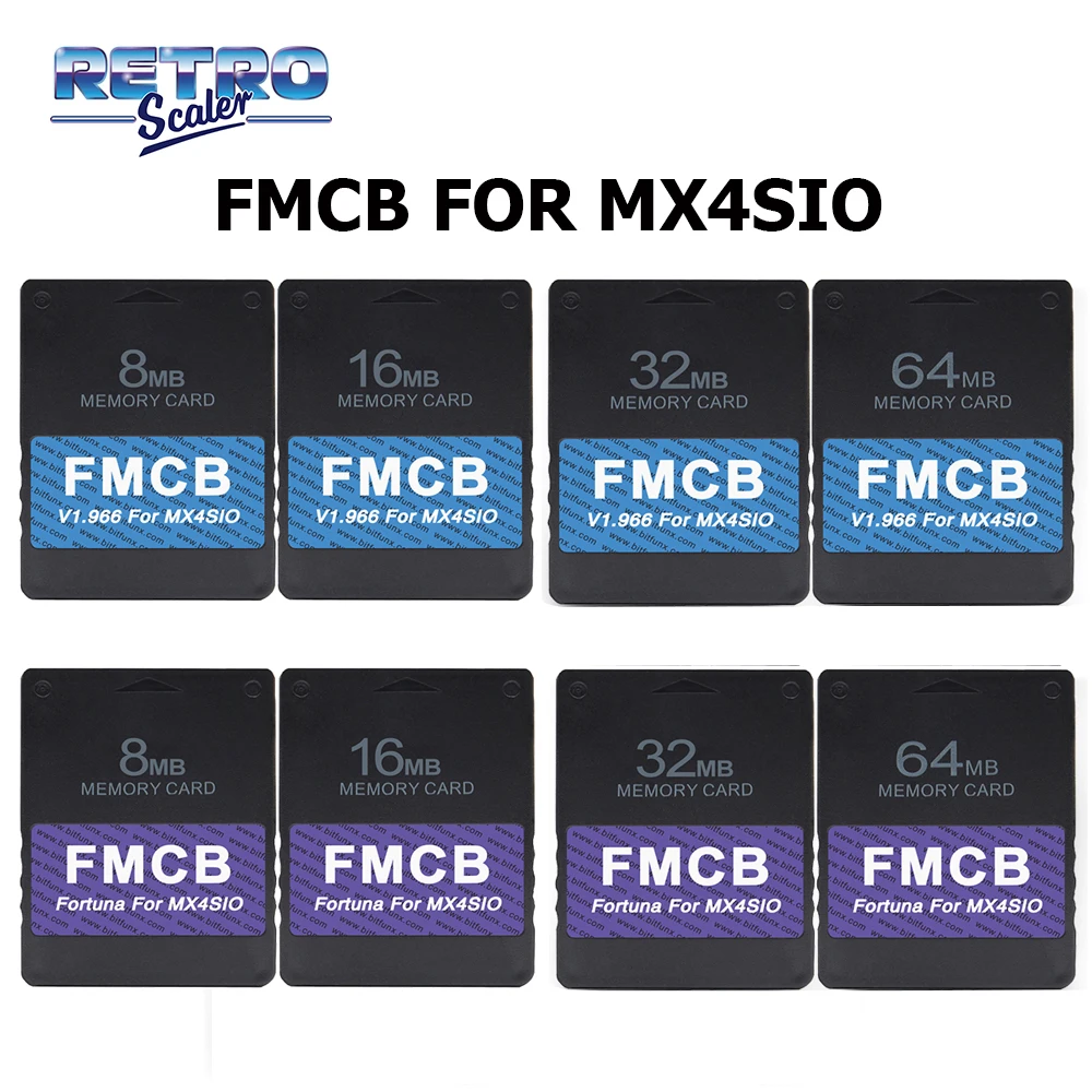 RetroScaler V1.966 FMCB and Fortuna FMCB OPL 1.2.0 For MX4SIO SIO2SD TF/SD Card Adapter For Playstation 2 Console