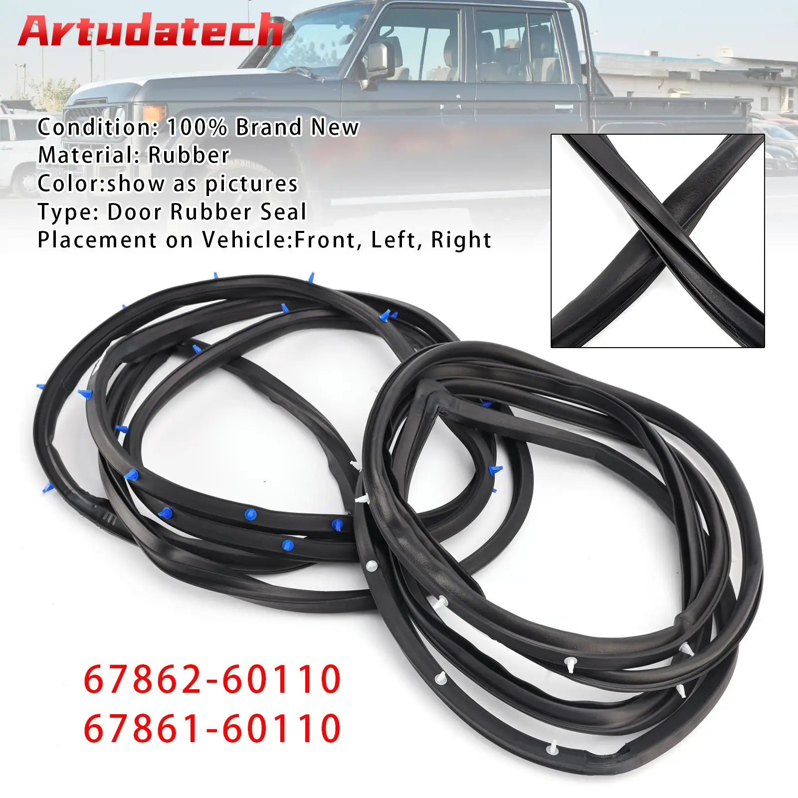 

Artudatech 2X Front Door Rubber Seal Set For Toyota LandCruiser 79 Series HZJ HDJ FZJ Car Accessories