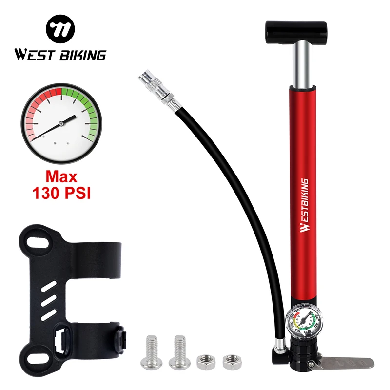 

WEST BIKINK Bicycle Pump 150PSI Air Inflator Bicycle Pump Hose Gauge Hand Foot Floor Cycling Presta Schrader Valve Bike Pump
