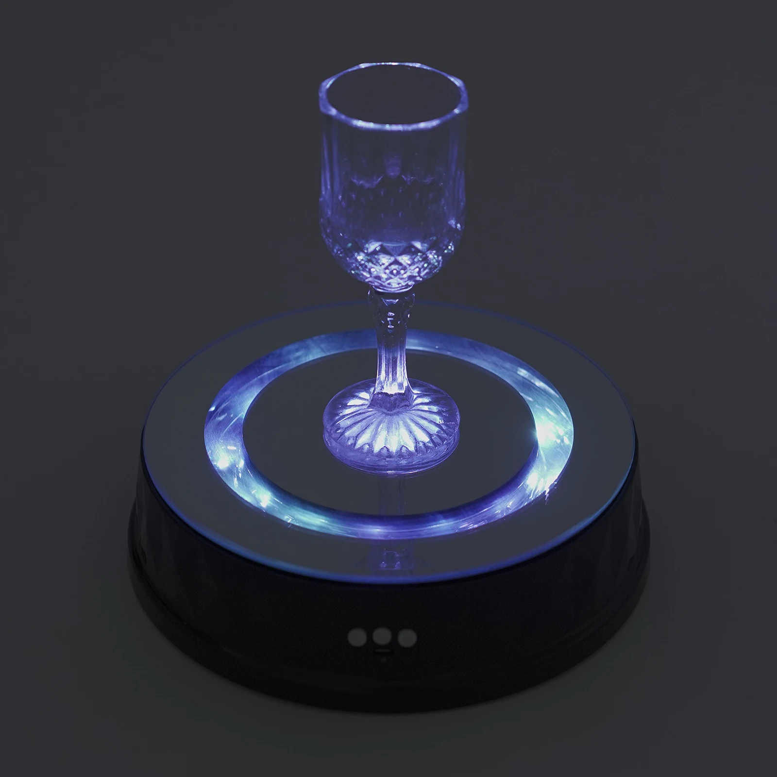 Rotating Display Stand 9inch/17.6lb LED Colorful Light 360 Degree Motorized Turntable Mirror Base Stand