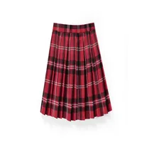 60CM Length High Waist Pleated Skirt Ladies Summer Clothes Women A Line Harajuku Korean Black Midi Skirt For School Girl Uniform 3