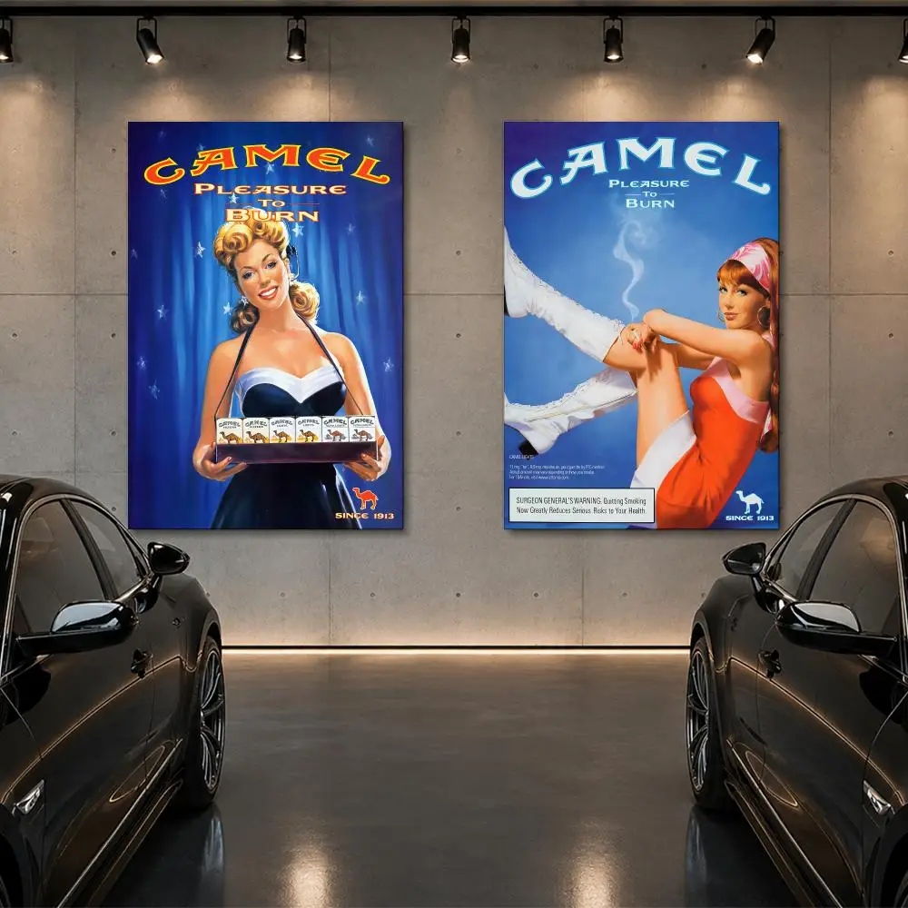 Vintage C-Camel Cigarettes Poster Room Decor Home Wall Art Printing Waterproof Garage BedRoom Posters Gift