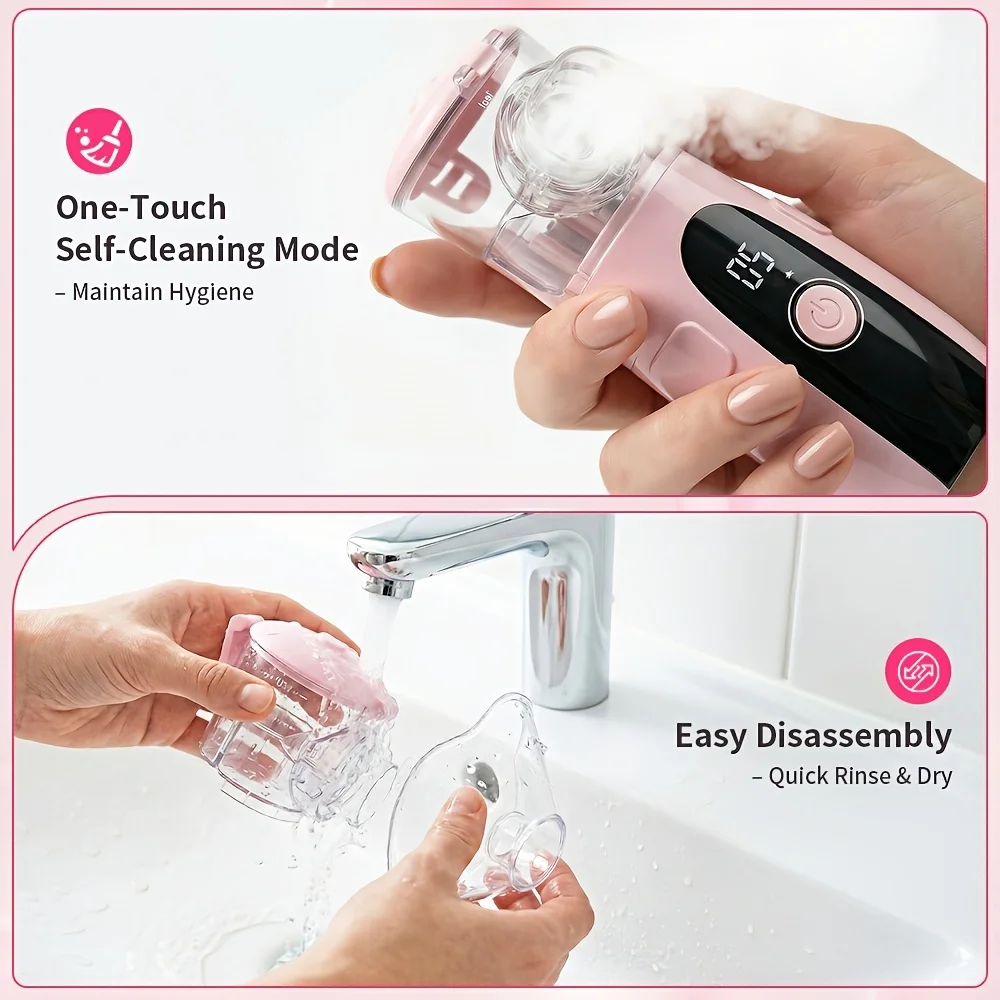 Mesh Nebulizer Portable Inhaler Machine Smart Timer Silent Atomizer for Kids Adult Rechargeable Home Medical Respiratory Care
