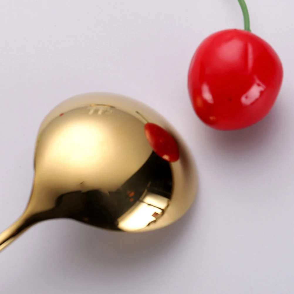 

3pcs Stainless Steel Round Spoon Long Handle Ergonomic Portable Lightweight Soup Spoons Serving Dessert Kitchen Barware