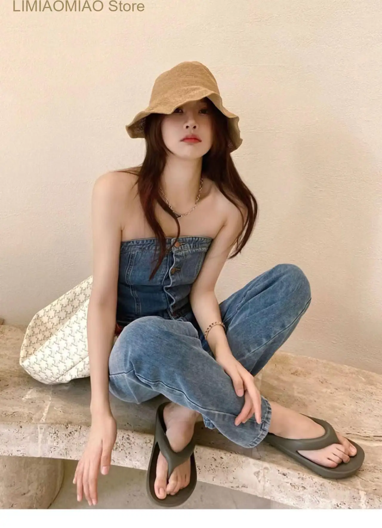 New Style sexy backless Bodycon Denim Jumpsuit Casual Rompers Lace Up jumpsuit women Overalls Solid color