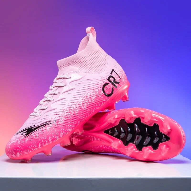 

New Men High-quality Soccer Shoes High-top Non-Slip Futsal Football Boots Sneakers Cleats Grass Match Indoor Hot-selling FG/TF