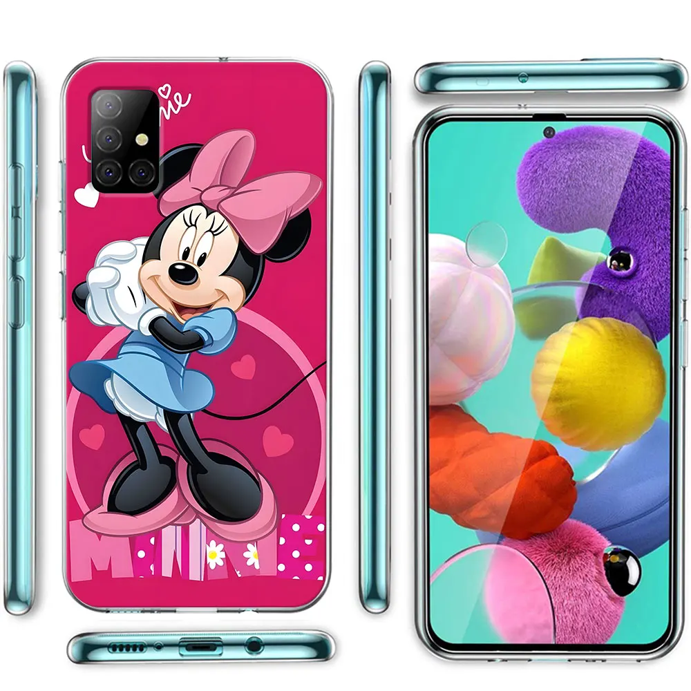 Mickey Minnie Mouse Case for Samsung Galaxy A54 A14 A51 A31 A53 A52 A12 A15 A25 A35 A55 A21s A24 A41 A23 Clear Soft Phone Cover