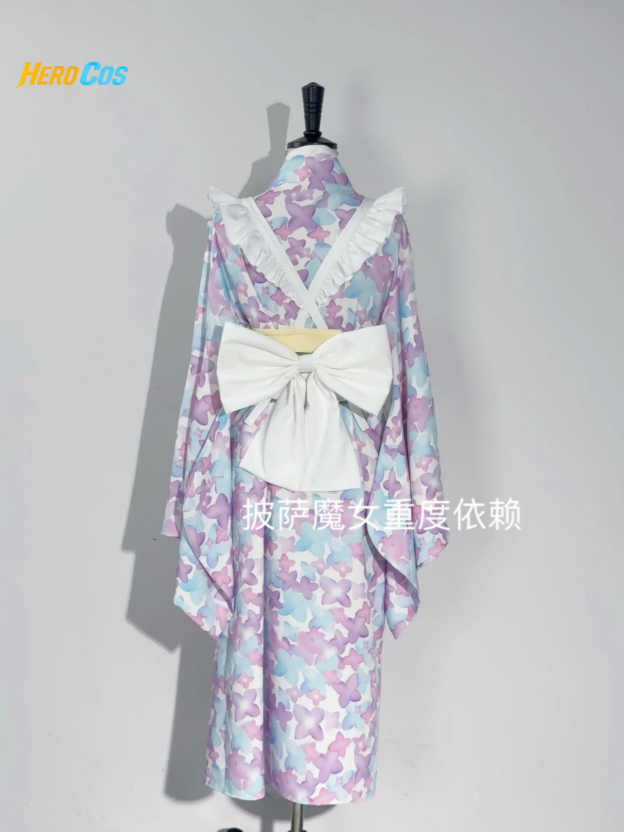 Love Live! Disfraz de Cosplay de Hydrangea Yukata de μ's Tea House, Conjunto de Maid para Halloween, Ropa para Juego de Roles, Ropa HERO Cos