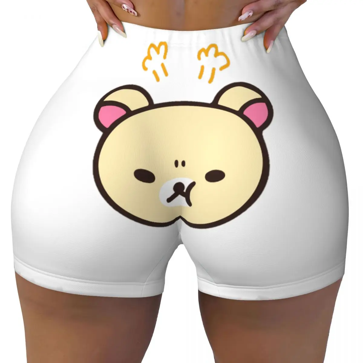 Rilakkuma Angry High Waist Yoga Tight Shorts for Women Volleyball Biker Fitness Workout Gym Wear