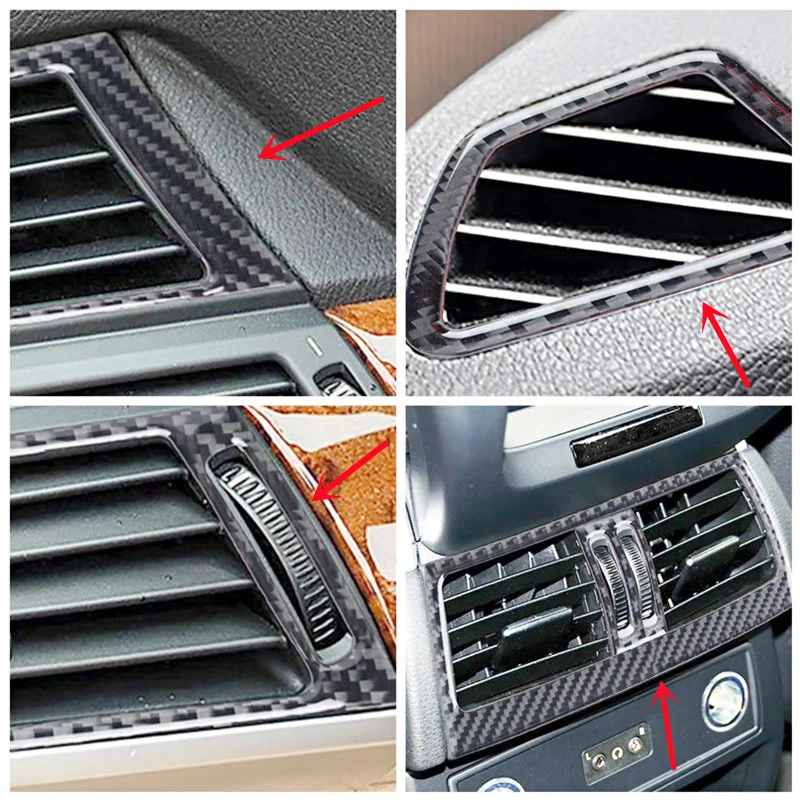 Carbon Fiber Stickers For BMW X5 X6 E70 E71 Interior Modification Cover Trim Strips Decorative Stickers Car Styling Accessories