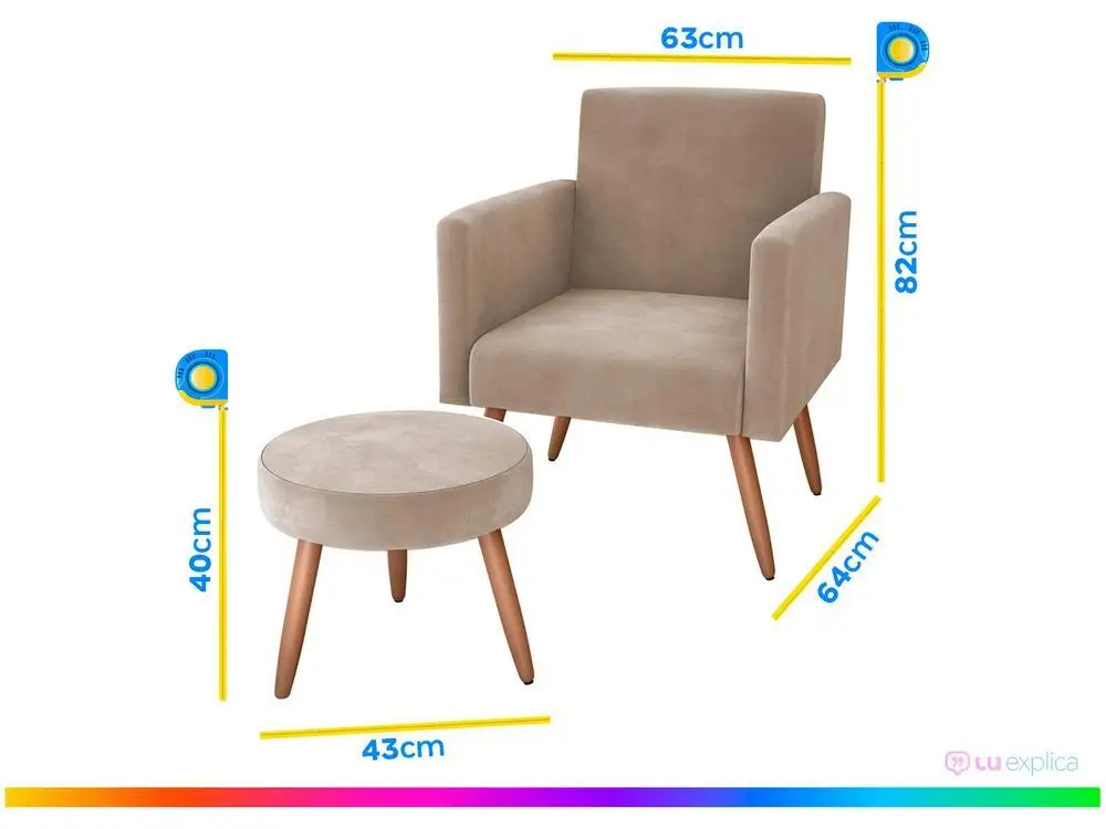 Dekorativer Sessel mit modernem Matrix-Puff