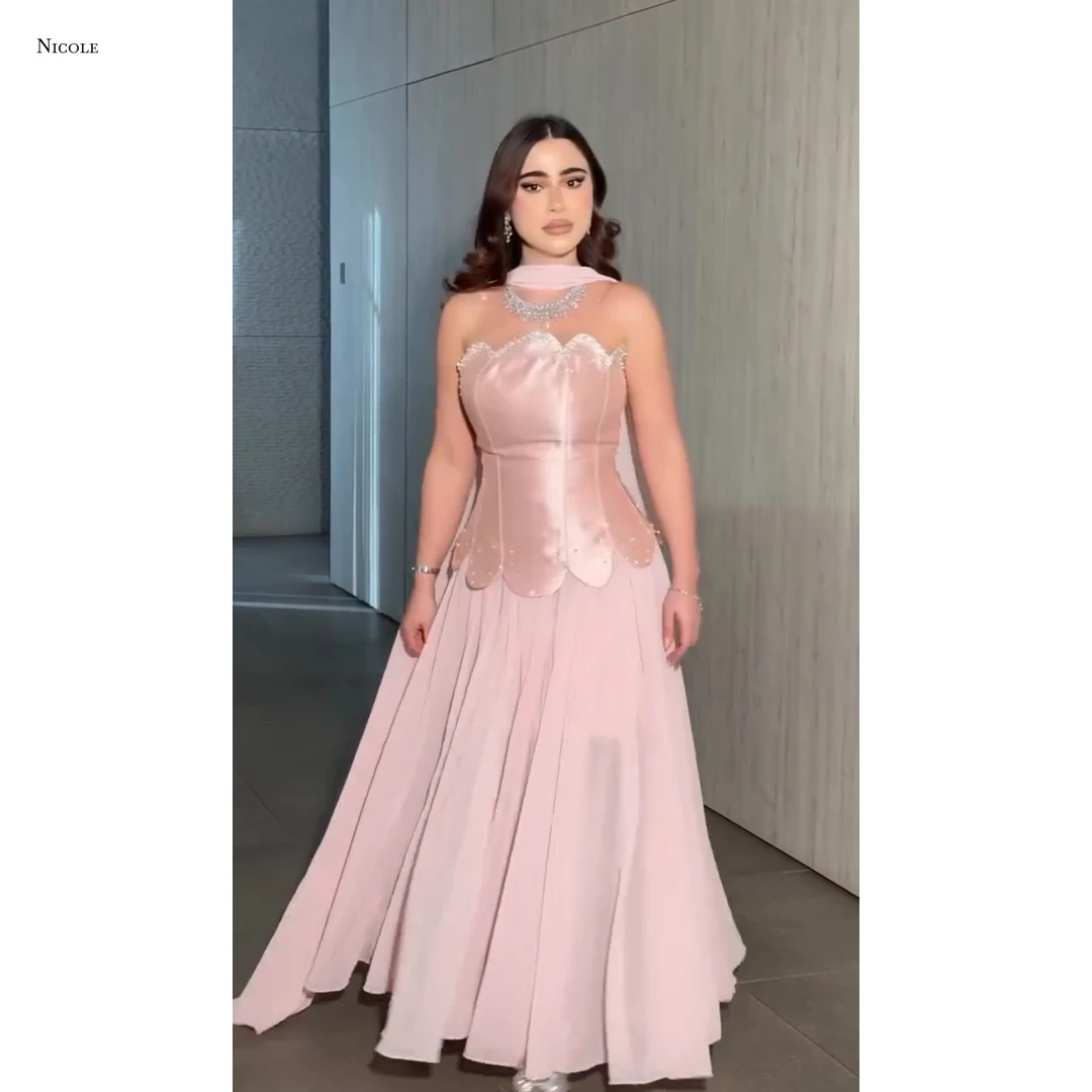 

Nicole Custom Made Evening Dresses Wedding Party Dress Tube Top Luxurious Women's Evening Dresses for Special Occasions