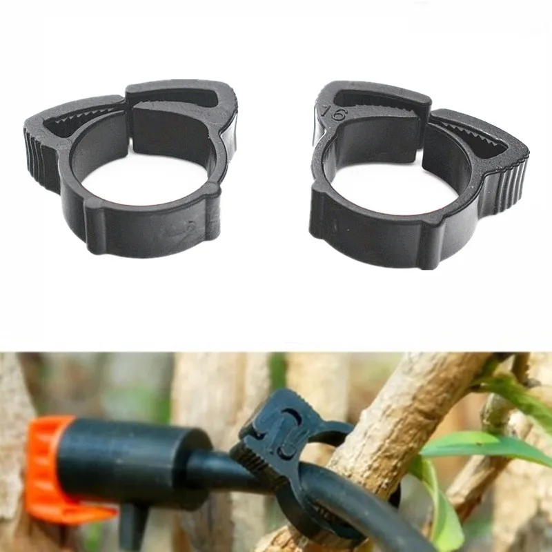 100pcs 16PE pipe clamp ring agricultural greenhouse irrigation installation accessories 1/2inch Drip Fittings