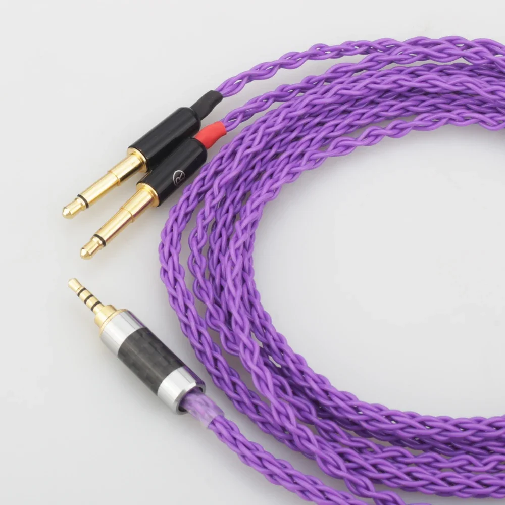 Audiocrast cabo de atualização de fone de ouvido banhado a prata HIFI para Meze 99 Classics Focal Elear T1P T5P t1 MDR-Z7 D600 D7100 Fones de ouvido