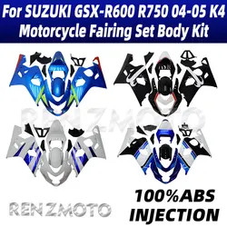 For Suzuki GSX-R600 R750 2004-2005 K4 K5 Motorcycle Set Body Kit Fairing GSXR-600 GSXR-750 Plastic Guard Plate Accessories Shell