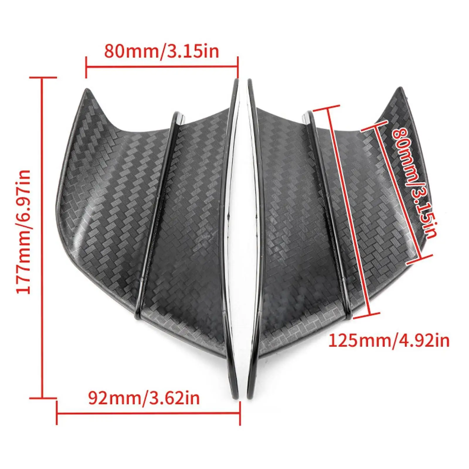 2x Generic Motorcycle Winglet Easy to Install Black Motorcycle Fairing Wing image 6