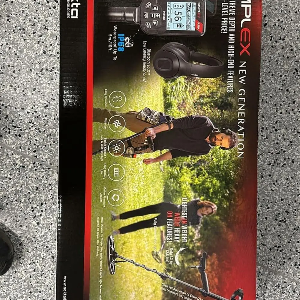 كاشف معادن مقاوم للماء مع عمود من ألياف الكربون وملف بحث 11 بوصة (كاشف المعادن)