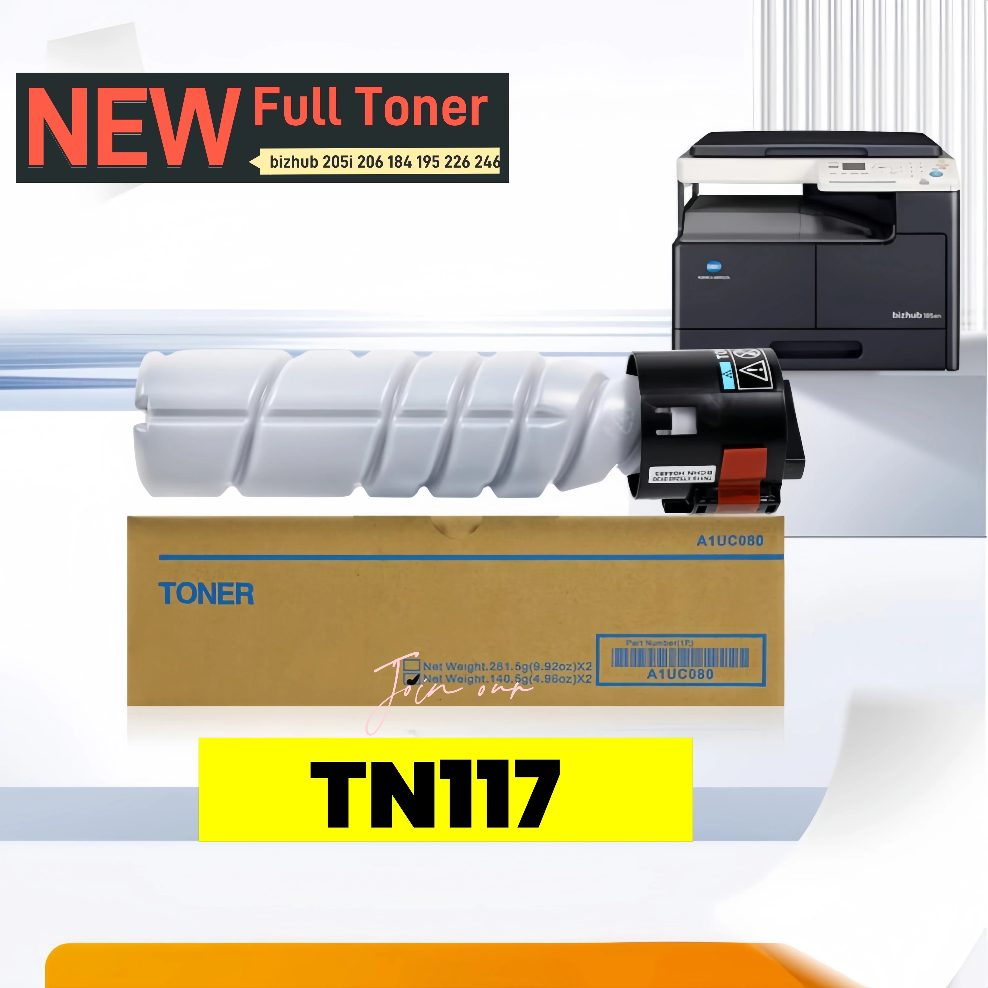 

Картридж с тонером GraceMate TN117 117, совместимый для Konica Minolta Bizhub bizhub 205i 206 184 195 226 246 266 7818