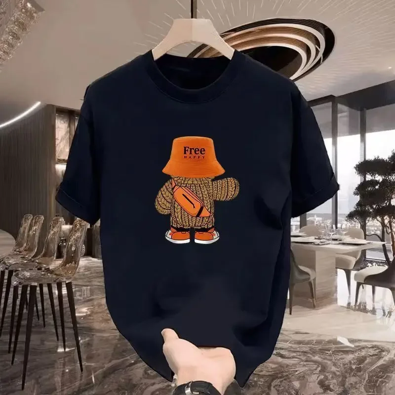 

Summer Fashion New Bear Sense Niche Loose Crew Neck Trend Printed Versatile Cotton Short Sleeve T-Shirt