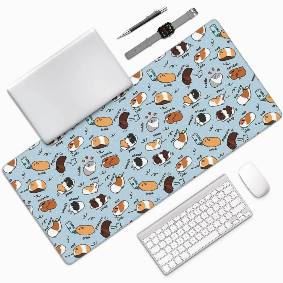 Guinea Pig Daily To-Do List Large Mouse Pad Computer Keyboard Mouse Mat Gamer PC Laptop Desk Mat Office Accessories Table Mats