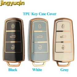 Jingyuqin TPU Flip Remote Car Key Case Cover dla VW VolksWagen B6 B7 3C Magotan Passat CC 3-przyciski