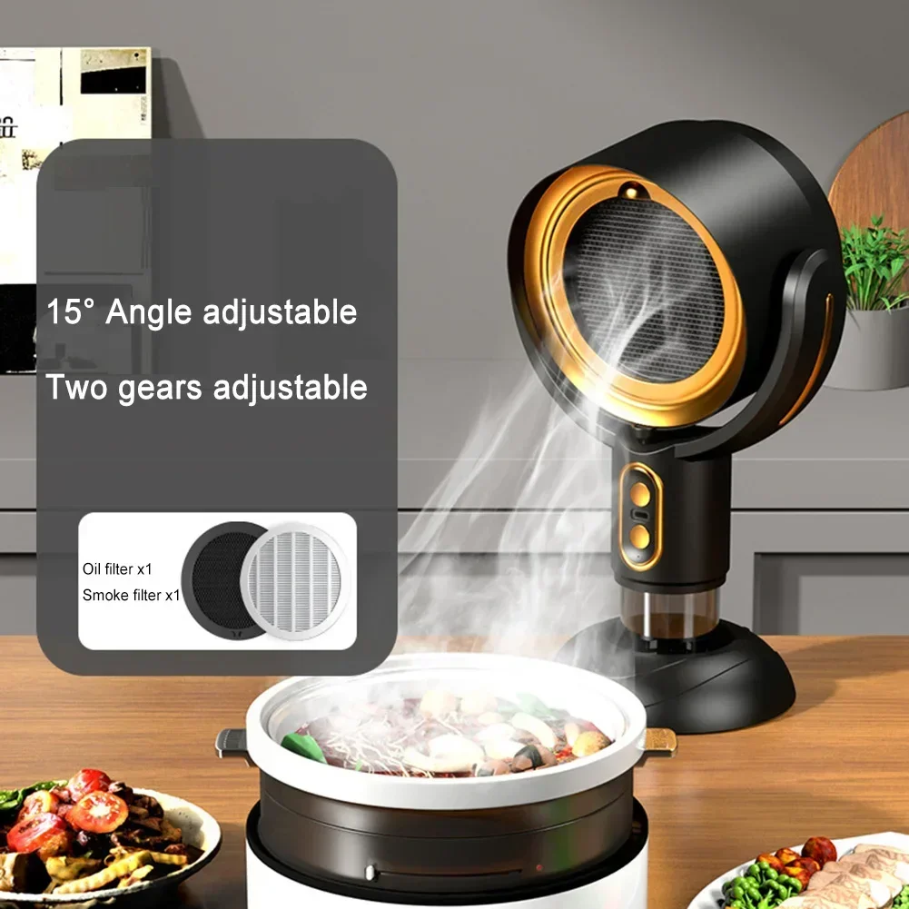 Portable Kitchen Fan Adjustable Exhaust Fan Cooking Atmosphere Customizable Airflow Efficient Smoke Removal High Power Motor