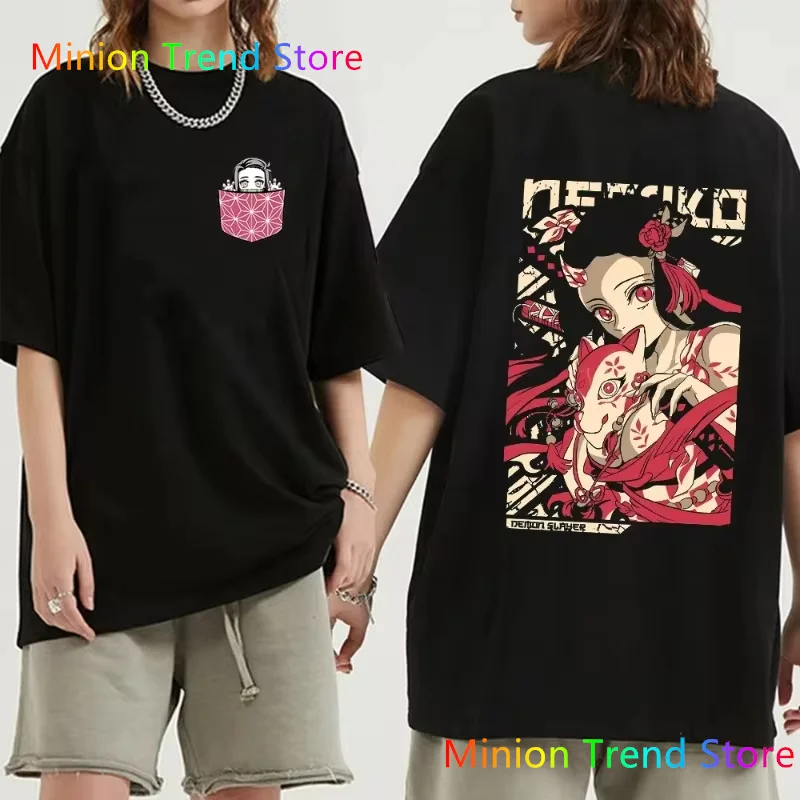 Casual Japanese Anime Demon Slayer Women's T Shirt Nezuko Tshirt Female Tanjirou Kamado Tee Shirt Manga Y2k Kids Girls Clothes