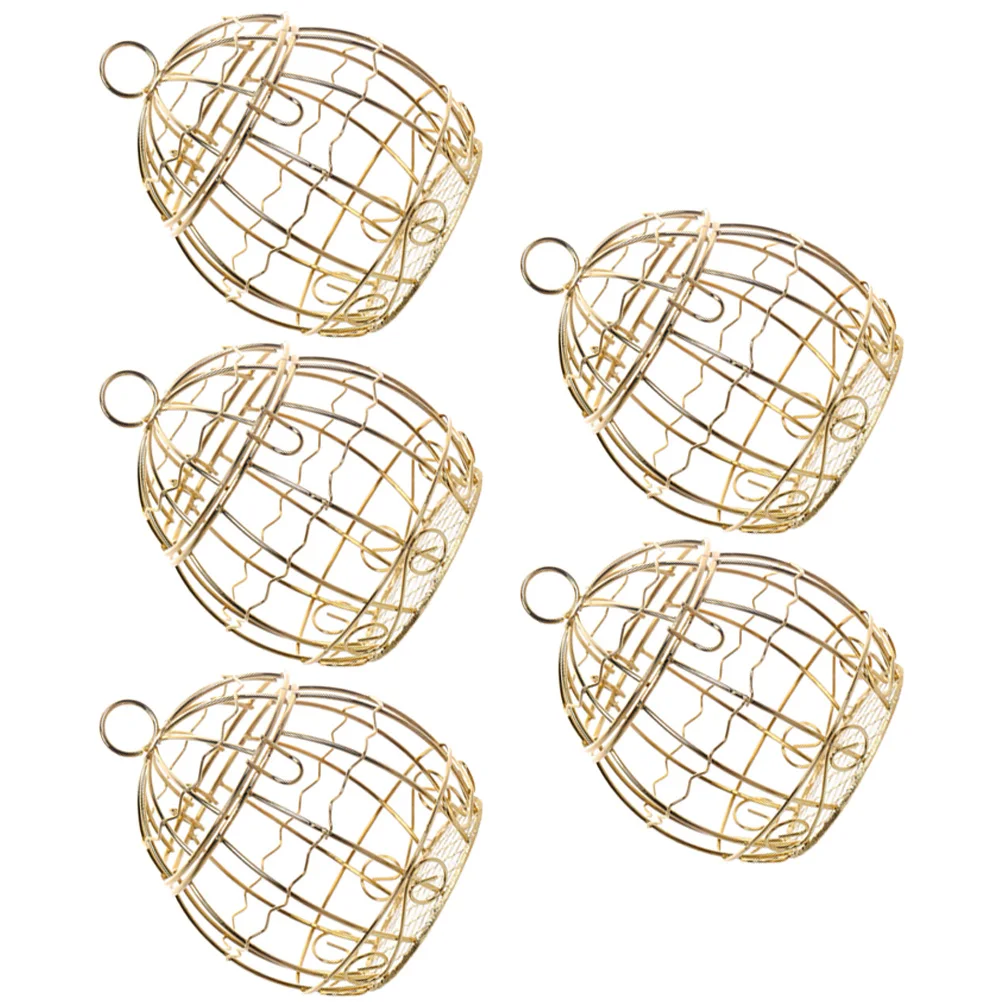 

5 Pcs Candy Boxes Metal Birdcage Hollow Wire Metal Wedding Candy Box Storage Packaging Gift Boxes for Candies Safe Reliable