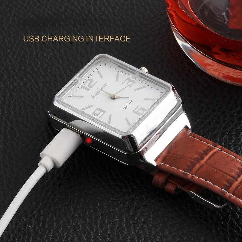 Smart Watch Tungsten Cigarette Lighter USB Rechargeable Smoking Accessories Outdoor Windproof Portable Lighters High-end gifts